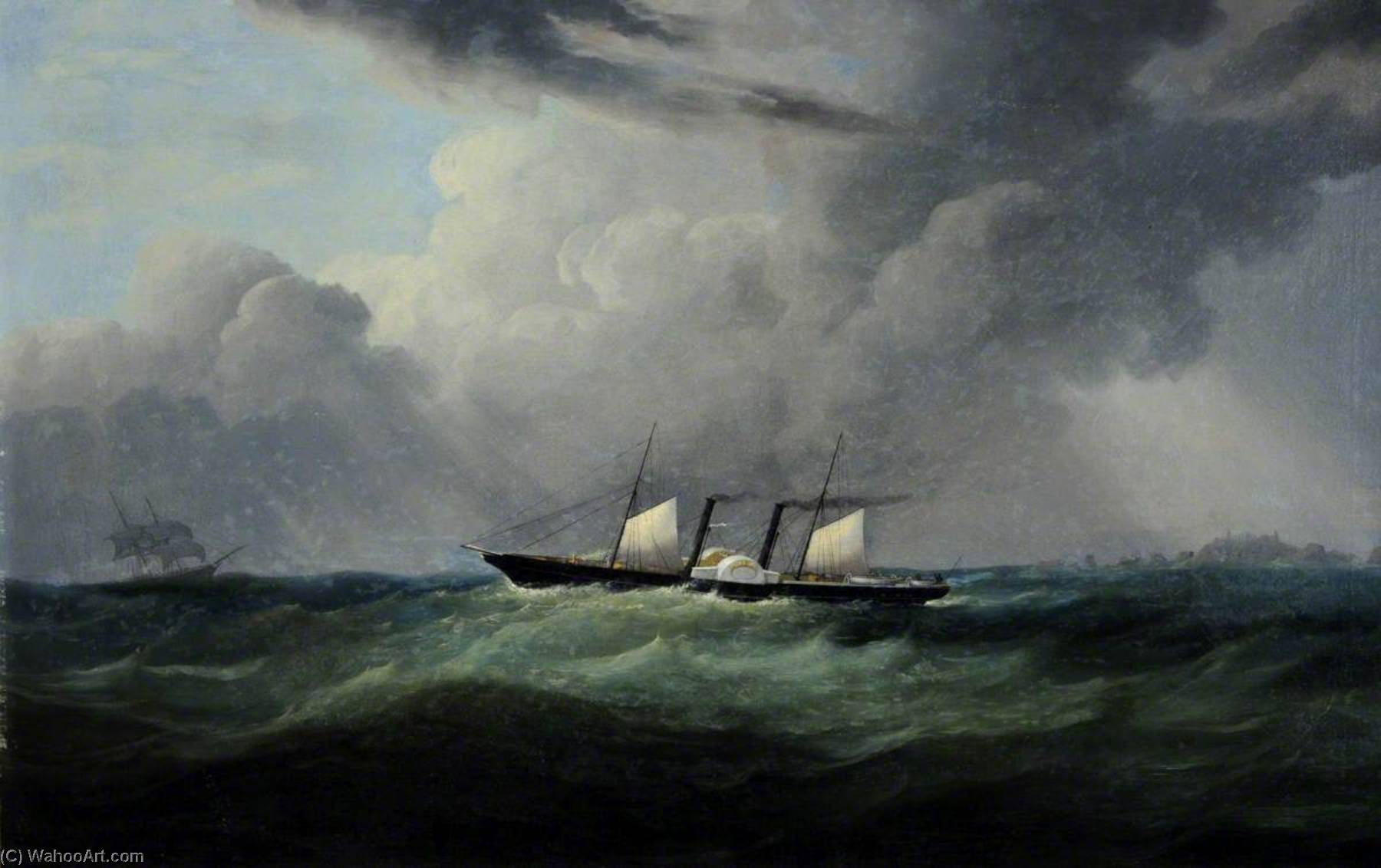 Wikioo.org - The Encyclopedia of Fine Arts - Painting, Artwork by Philip John Ouless - The 'Courier', Royal Mail Steamer (Captain J. Goodridge)