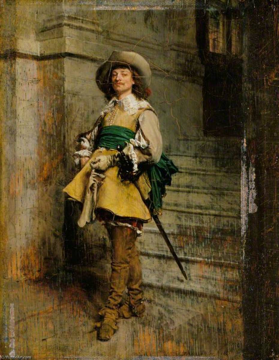 Wikioo.org - The Encyclopedia of Fine Arts - Painting, Artwork by Jean Louis Ernest Meissonier - A Cavalier Time of Louis XIII