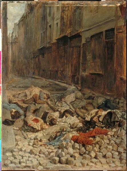 Wikioo.org – L'Encyclopédie des Beaux Arts - Peinture, Oeuvre de Jean Louis Ernest Meissonier - La barricader , dit aussi souvenir de guerre civile