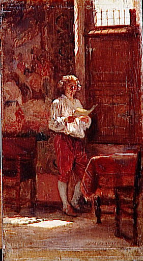 Wikioo.org – L'Encyclopédie des Beaux Arts - Peinture, Oeuvre de Jean Louis Ernest Meissonier - LE LISEUR