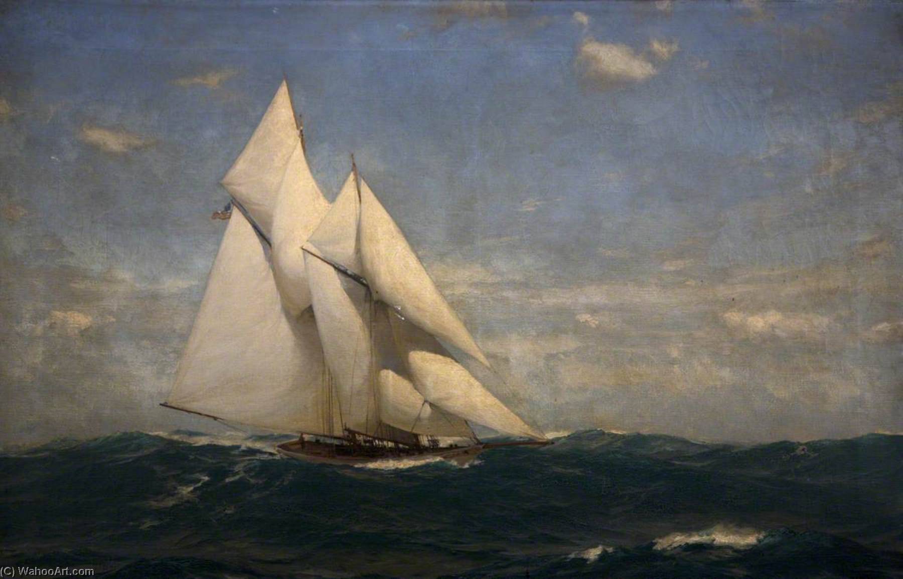 Wikioo.org - The Encyclopedia of Fine Arts - Painting, Artwork by John Fraser - 'Defender' in the Atlantic