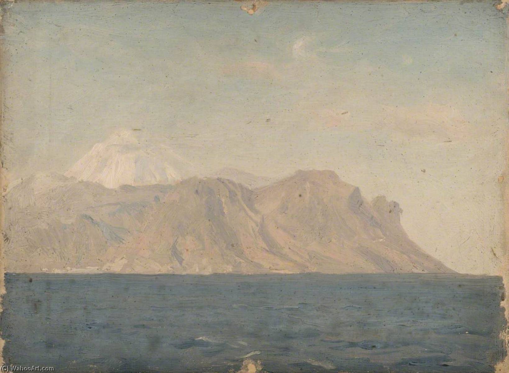 Wikioo.org - The Encyclopedia of Fine Arts - Painting, Artwork by John Fraser - A Coastal Scene (probably the Peak of Tenerife)