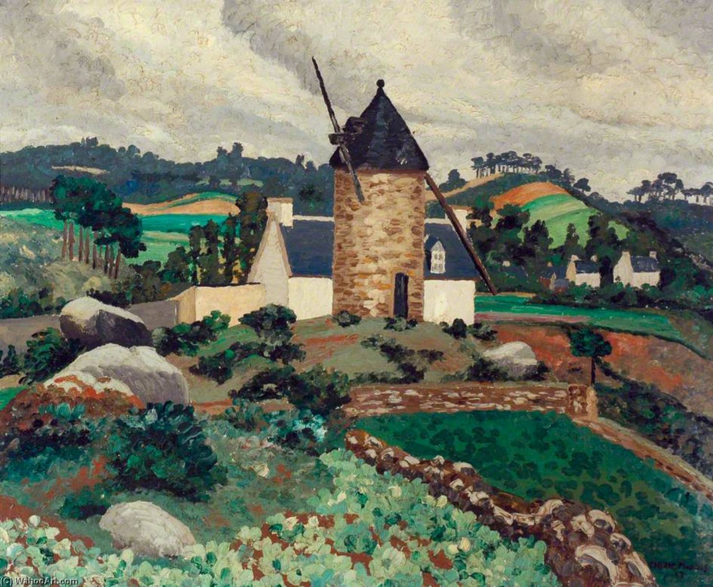 Wikioo.org - The Encyclopedia of Fine Arts - Painting, Artwork by Cedric Lockwood Morris - Breton Landscape
