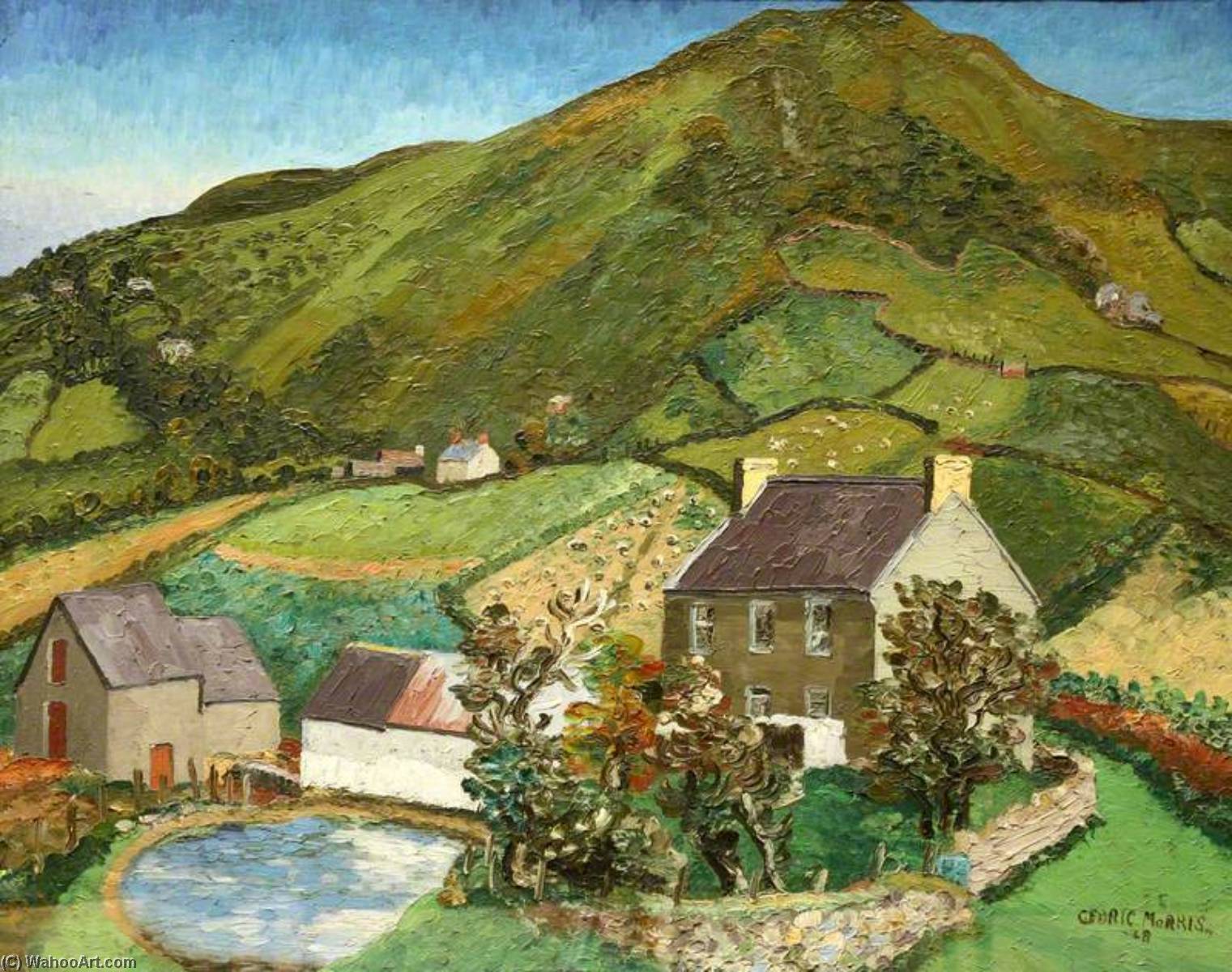 Wikioo.org - The Encyclopedia of Fine Arts - Painting, Artwork by Cedric Lockwood Morris - Llanmadoc Hill, Gower