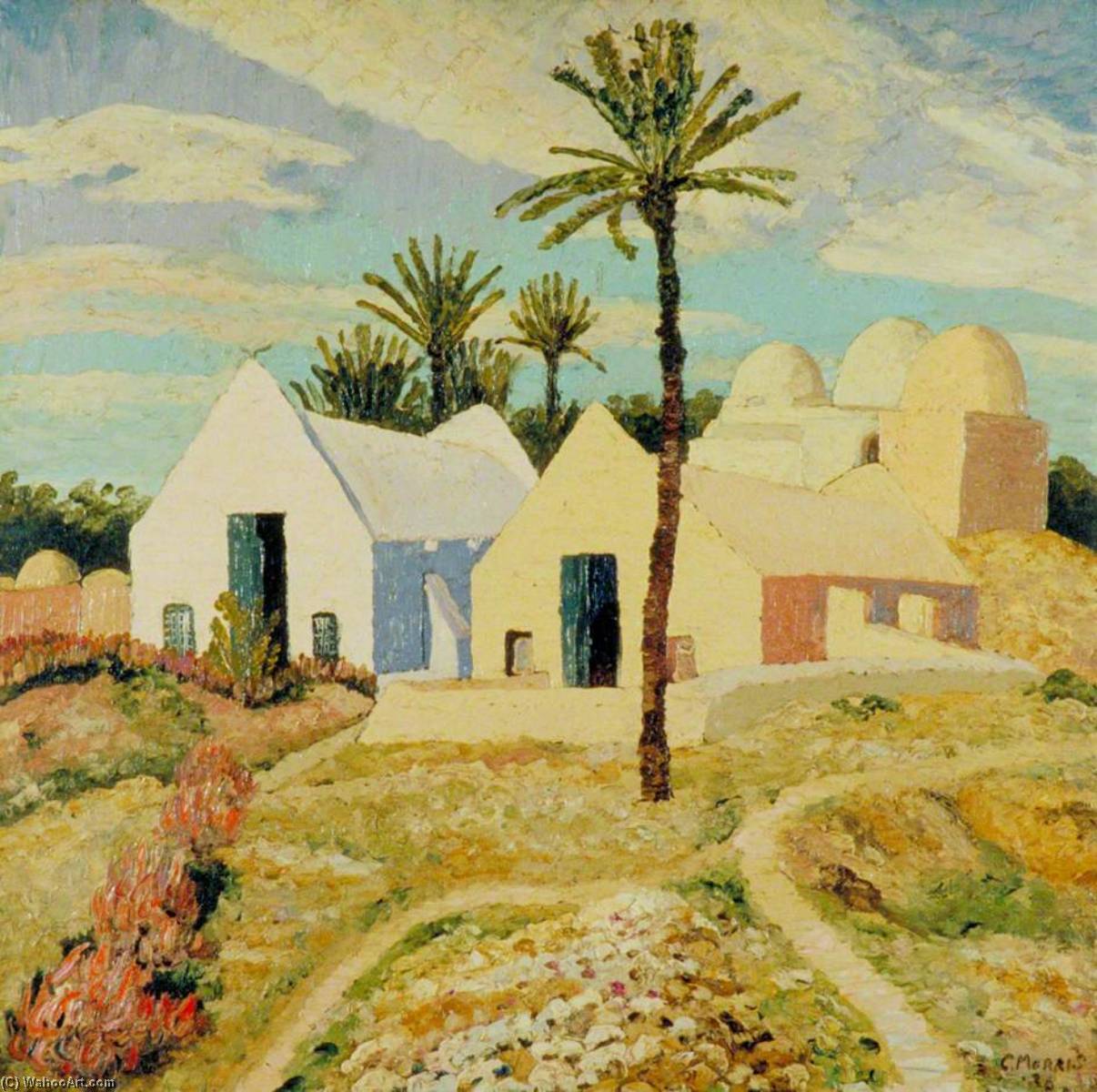 Wikioo.org - The Encyclopedia of Fine Arts - Painting, Artwork by Cedric Lockwood Morris - Atelier Tapisseries, Djerba, Tunisia