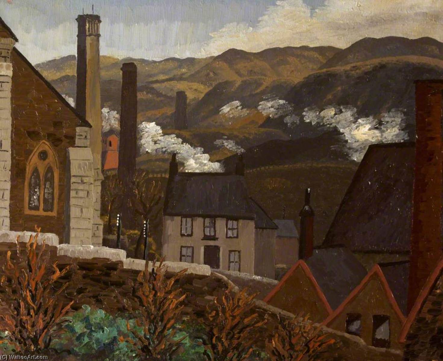 Wikioo.org - The Encyclopedia of Fine Arts - Painting, Artwork by Cedric Lockwood Morris - Dowlais from the Cinder Tips, Caeharris
