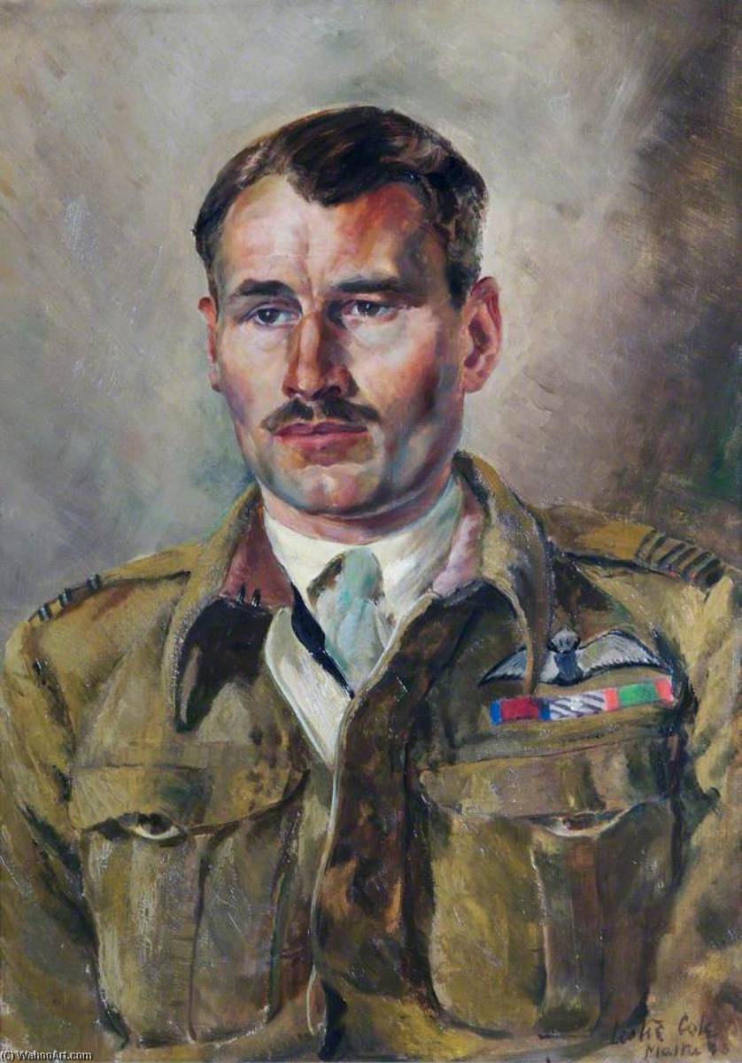 Wikioo.org - The Encyclopedia of Fine Arts - Painting, Artwork by Leslie Cole - Wing Commander John Marlow Thompson (1914–1994), DSO, DFC and Bar, and Belgian MC