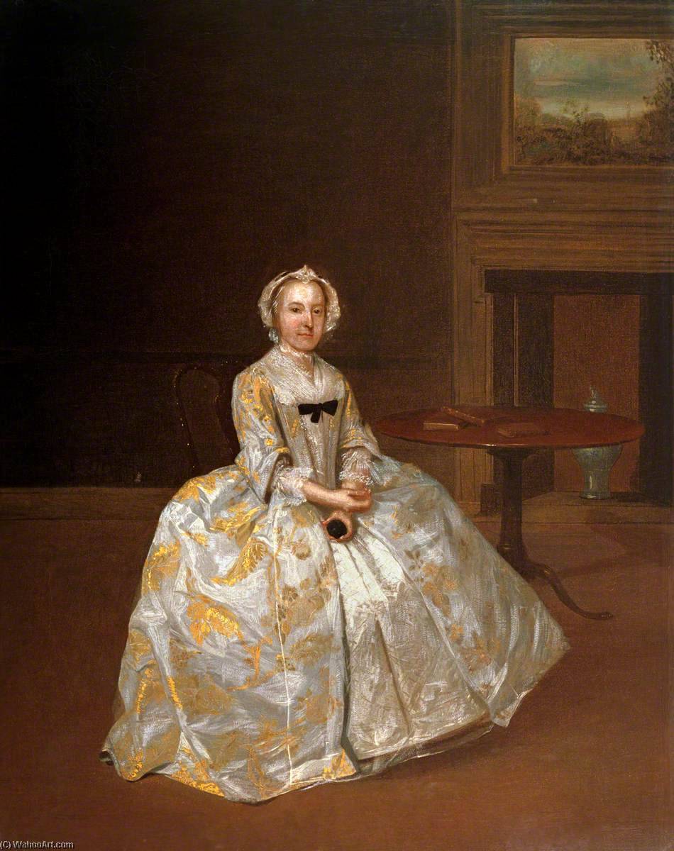WikiOO.org - Enciklopedija dailės - Tapyba, meno kuriniai Arthur William Devis - Portrait of a Woman in an Interior