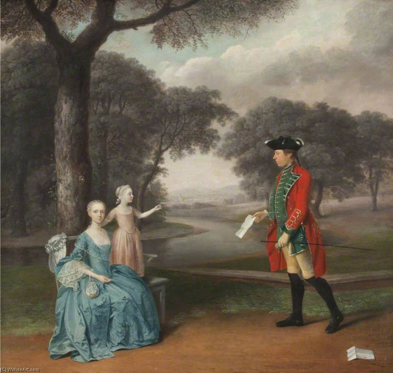 Wikioo.org - The Encyclopedia of Fine Arts - Painting, Artwork by Arthur William Devis - Francis Vincent of Weddington Hall, Warwickshire, with His Wife Mercy and Daughter Ann