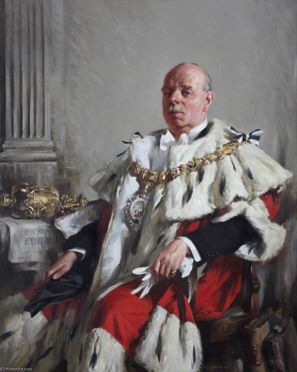 Wikioo.org - The Encyclopedia of Fine Arts - Painting, Artwork by Stanley Cursiter - Sir Louis Stewart Gumley (1872–1941), LLD, Lord Provost of Edinburgh (1935–1938)