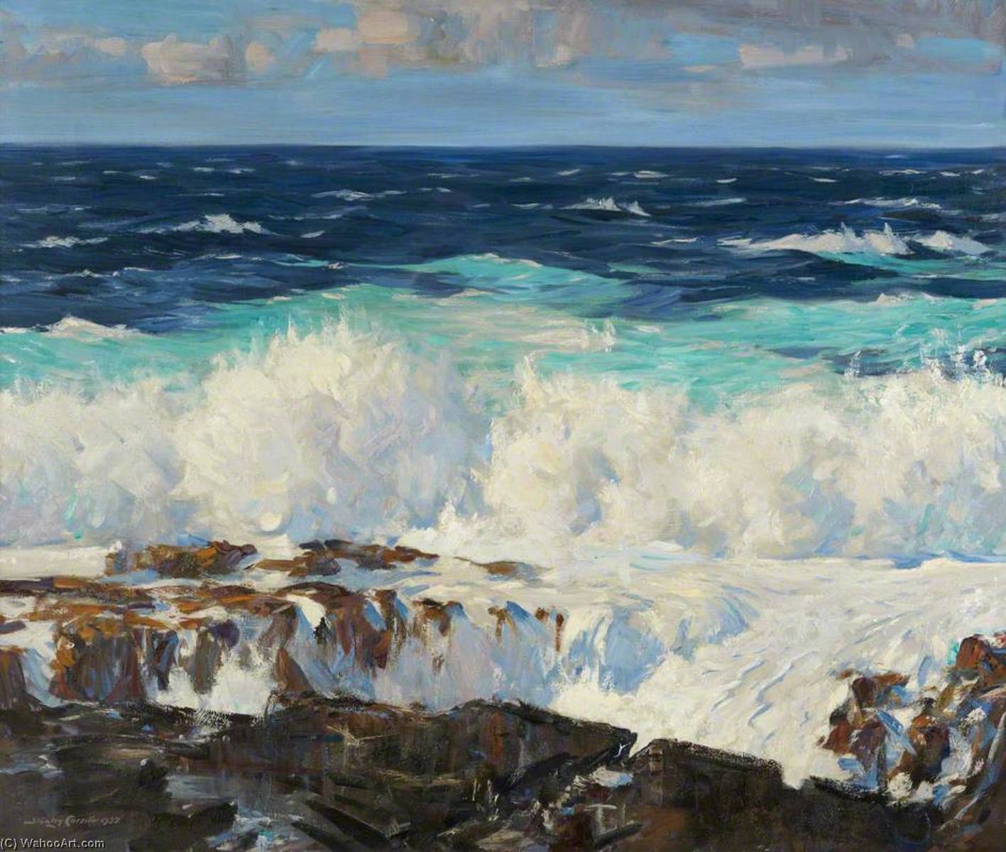 Wikioo.org - The Encyclopedia of Fine Arts - Painting, Artwork by Stanley Cursiter - Surf