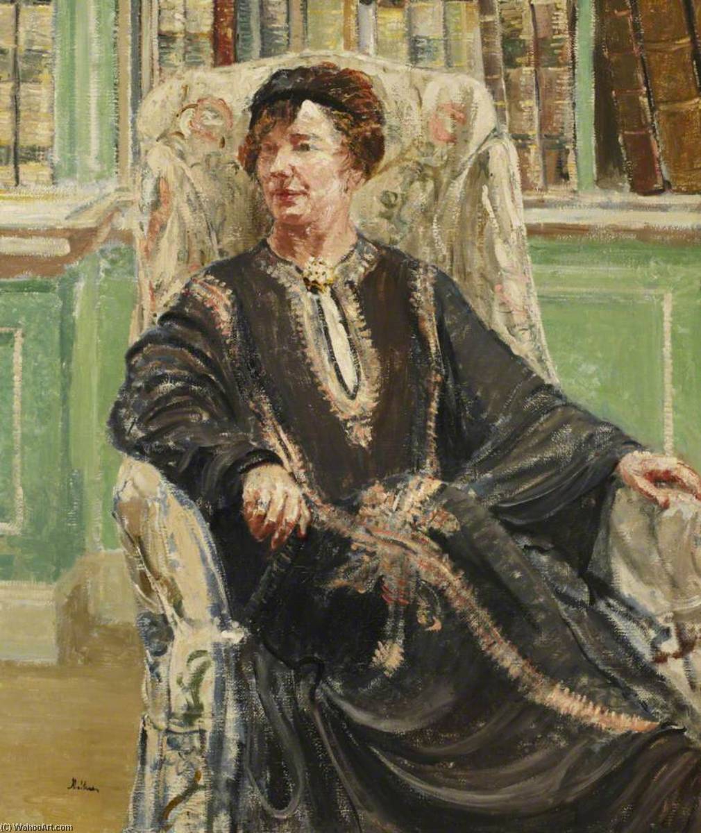 Wikioo.org - The Encyclopedia of Fine Arts - Painting, Artwork by Paul Ayshford Methuen - Dame Freya Stark (1893–1993), Seated in a Chair