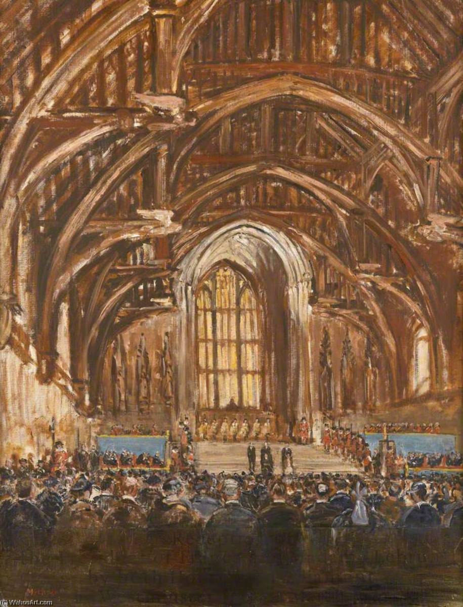 Wikioo.org - The Encyclopedia of Fine Arts - Painting, Artwork by Paul Ayshford Methuen - Reception of the President of France in Westminster Hall, 23 March 1939