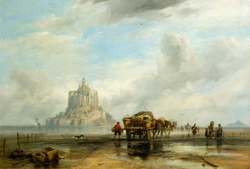 Wikioo.org - The Encyclopedia of Fine Arts - Painting, Artwork by Edward William Cooke - Mont Saint Michel, Normandy