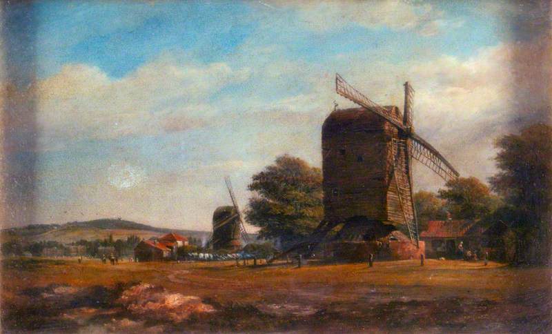 WikiOO.org - Encyclopedia of Fine Arts - Malba, Artwork Edward William Cooke - Windmills, Blackheath