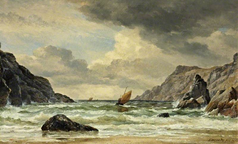 Wikioo.org - The Encyclopedia of Fine Arts - Painting, Artwork by Edward William Cooke - Kynance Cove, the Lizard, Cornwall