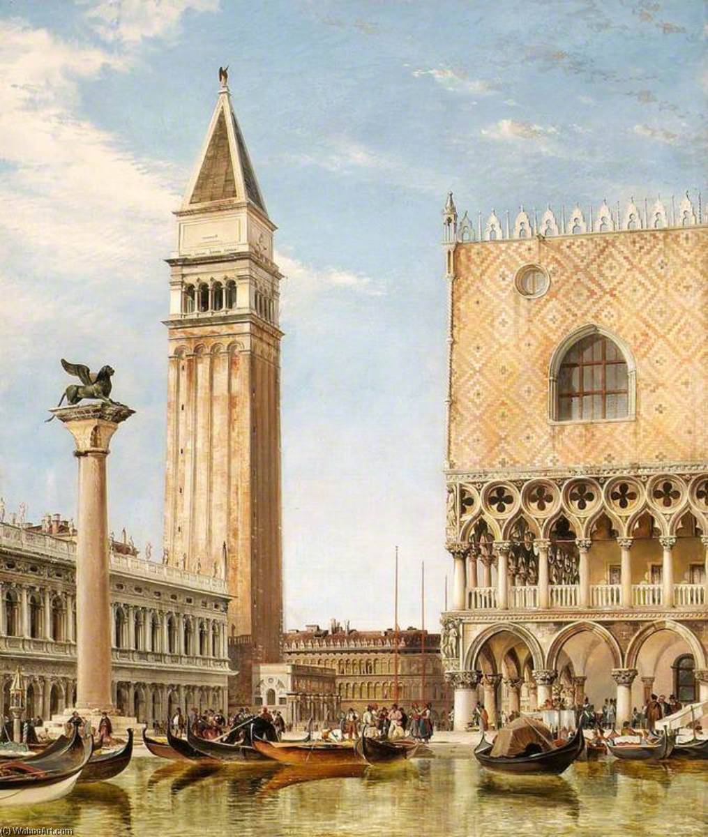 Wikioo.org - The Encyclopedia of Fine Arts - Painting, Artwork by Edward William Cooke - The Piazzetta, Venice