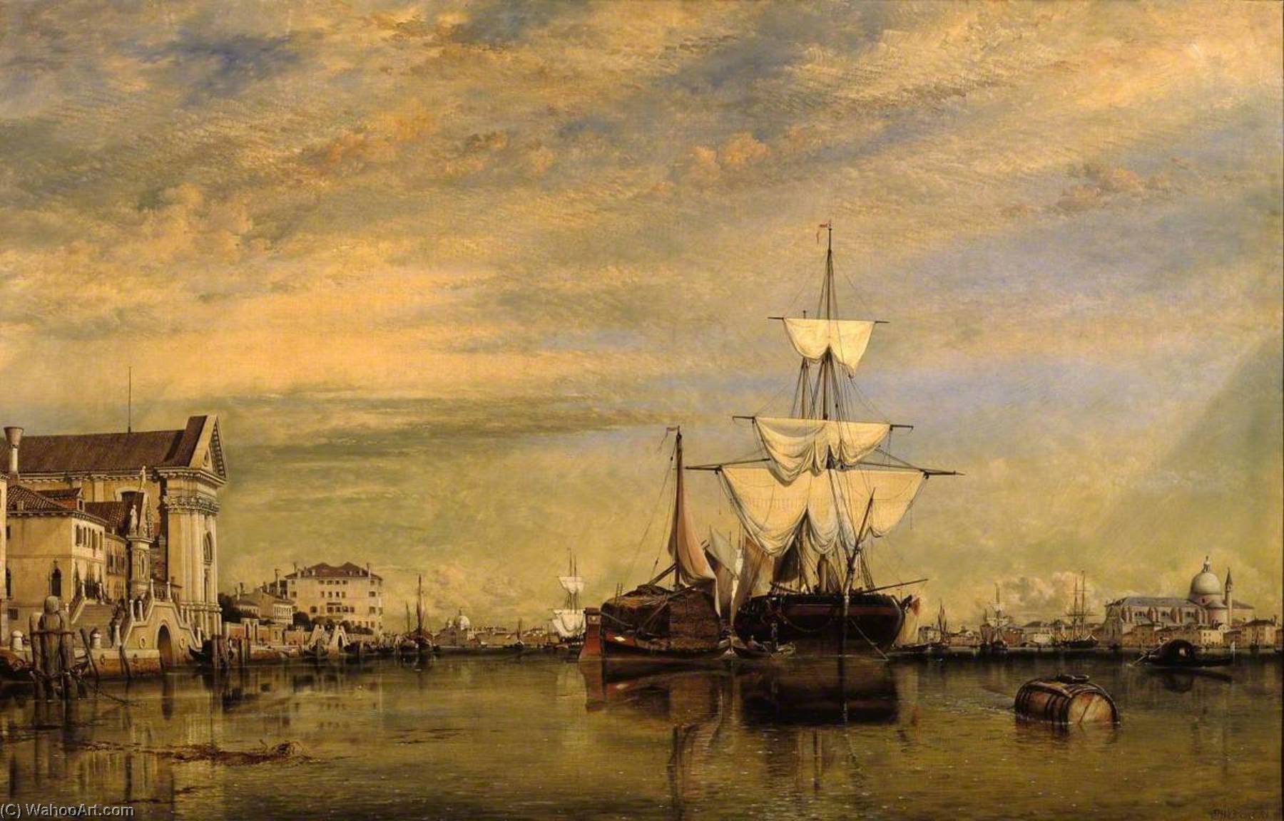 Wikioo.org - The Encyclopedia of Fine Arts - Painting, Artwork by Edward William Cooke - Canal of the Giudecca, Venice