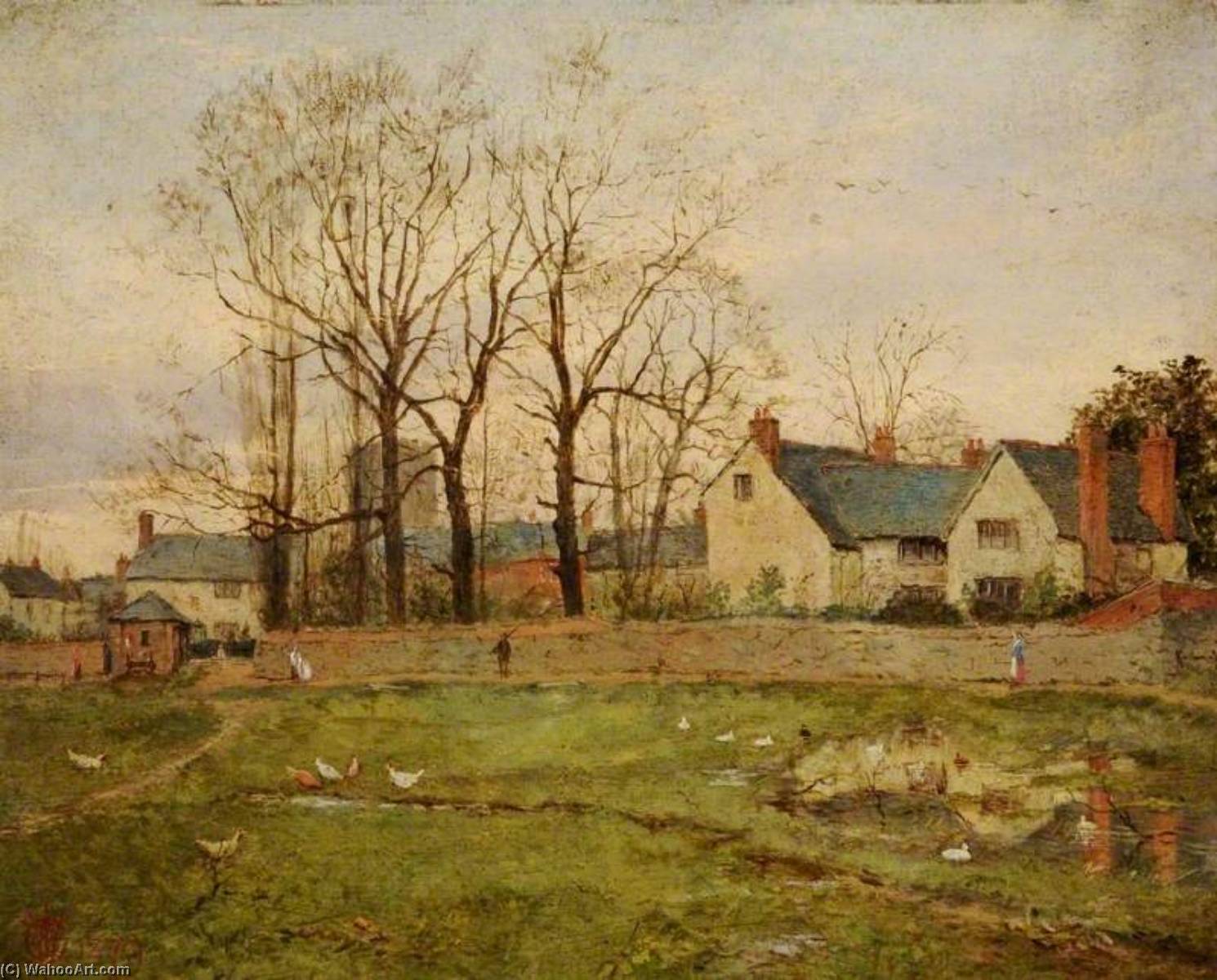 Wikioo.org - The Encyclopedia of Fine Arts - Painting, Artwork by Edward William Cooke - A Village Scene