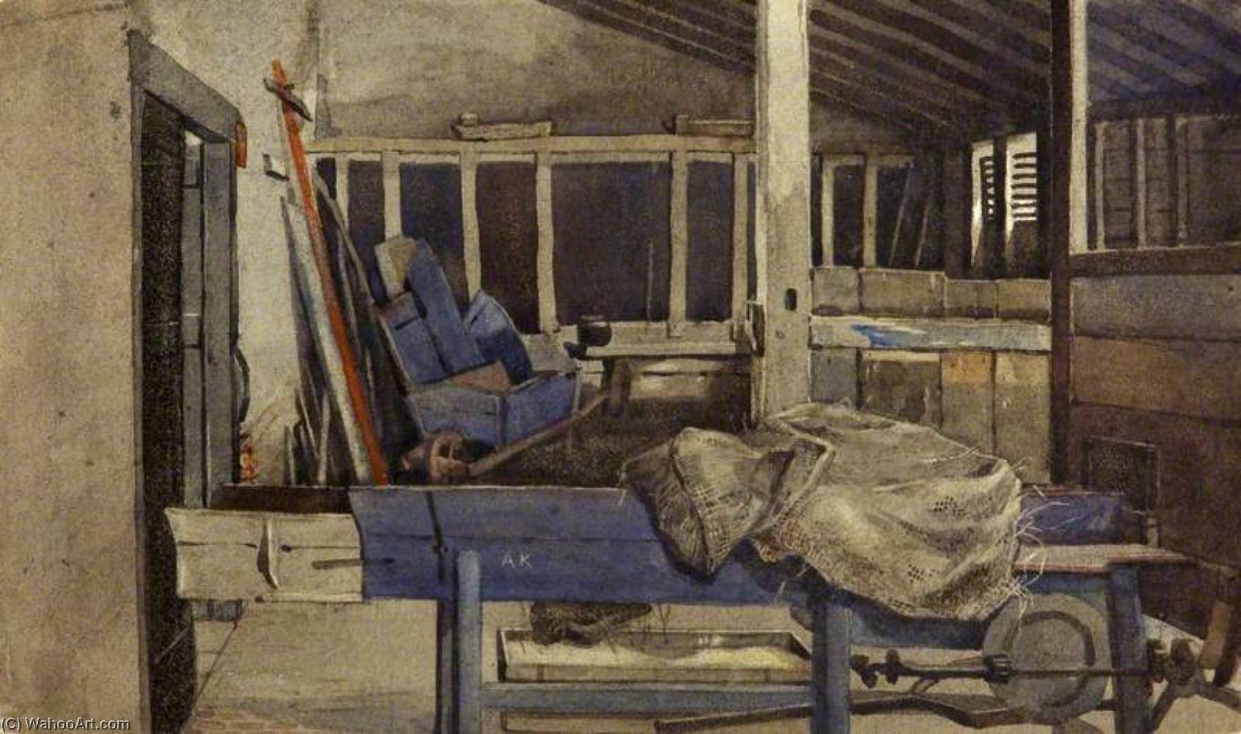 Wikioo.org - The Encyclopedia of Fine Arts - Painting, Artwork by Charles Paget Wade - A Cow Shed, Yoxford