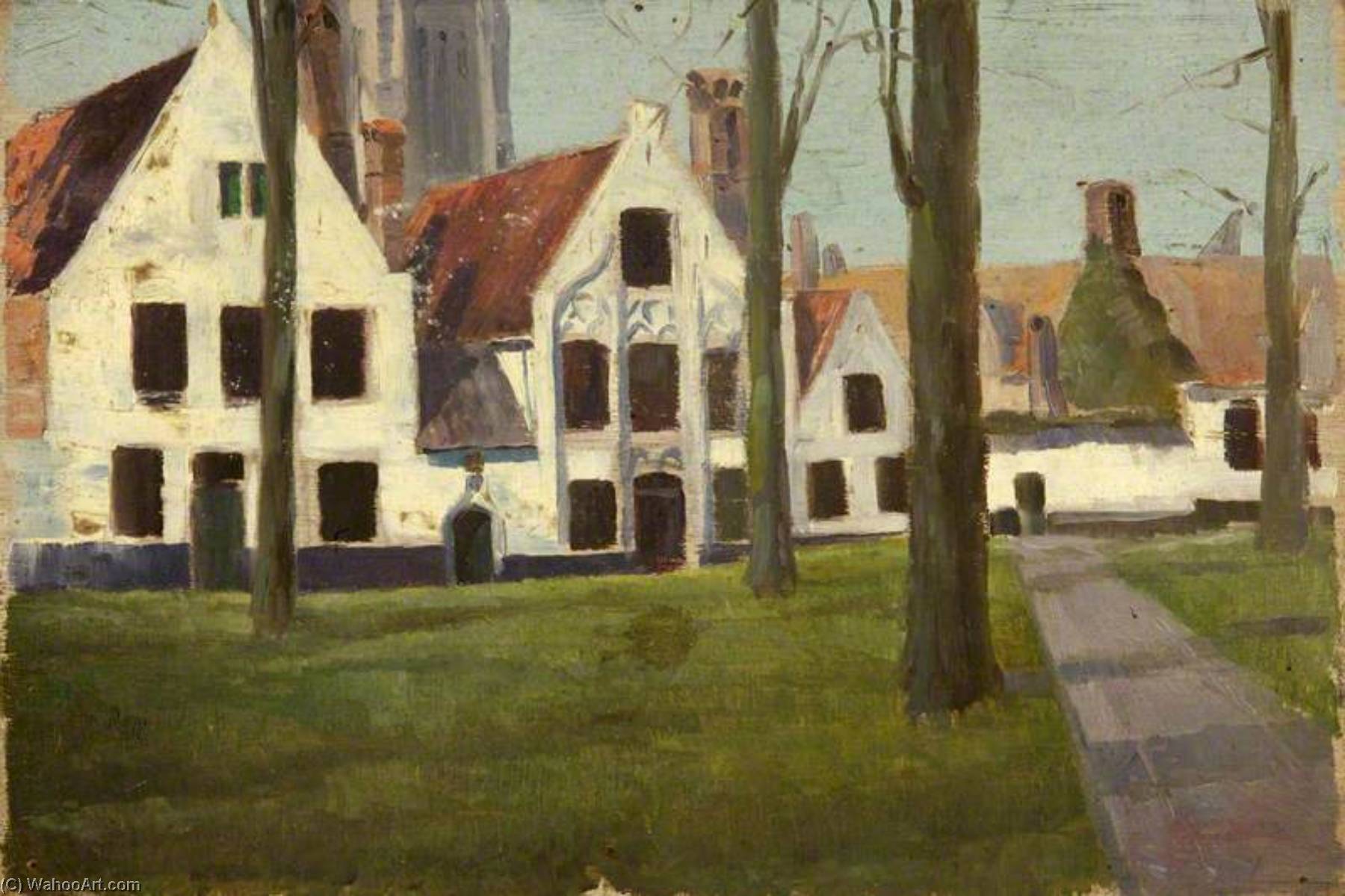 Wikioo.org - The Encyclopedia of Fine Arts - Painting, Artwork by Charles Paget Wade - The Beguinage, Bruges