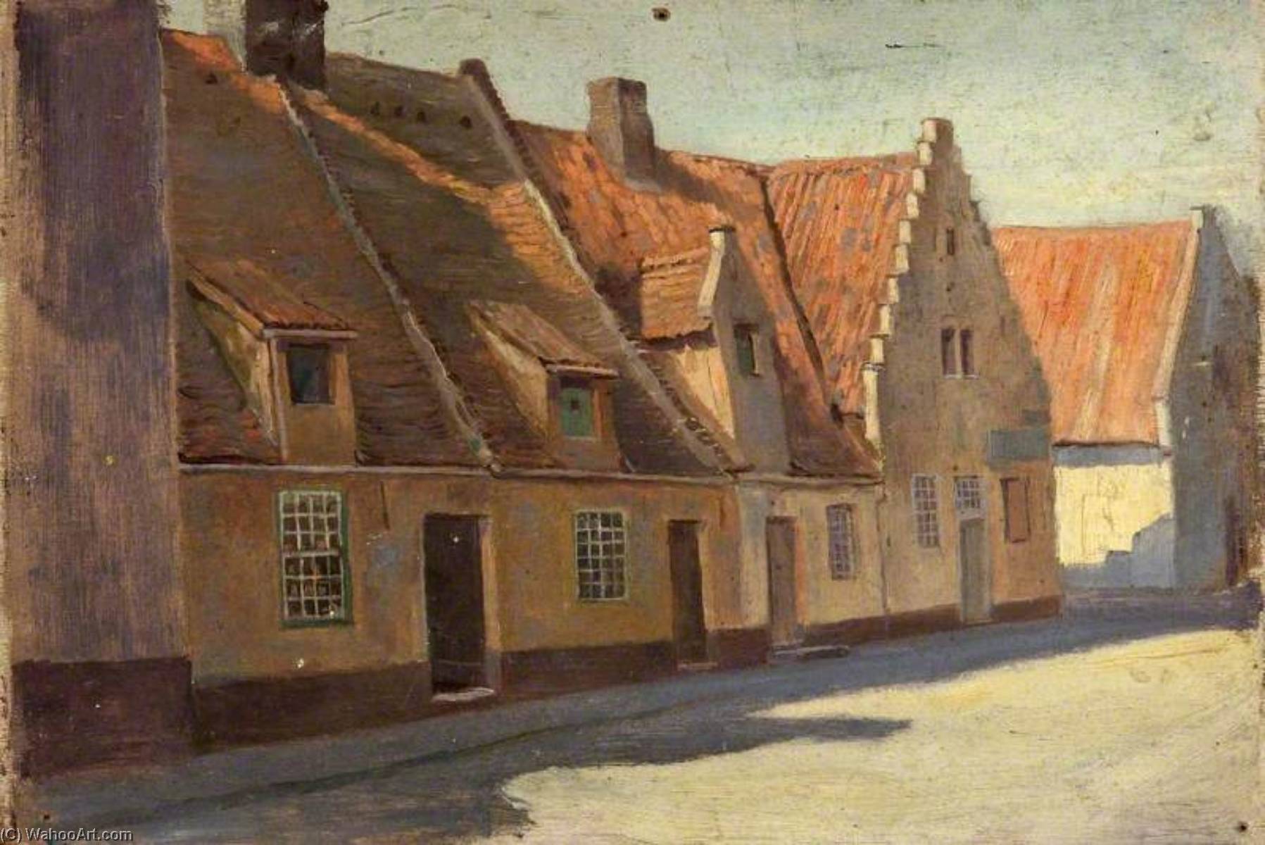 Wikioo.org - The Encyclopedia of Fine Arts - Painting, Artwork by Charles Paget Wade - A Row of Cottages