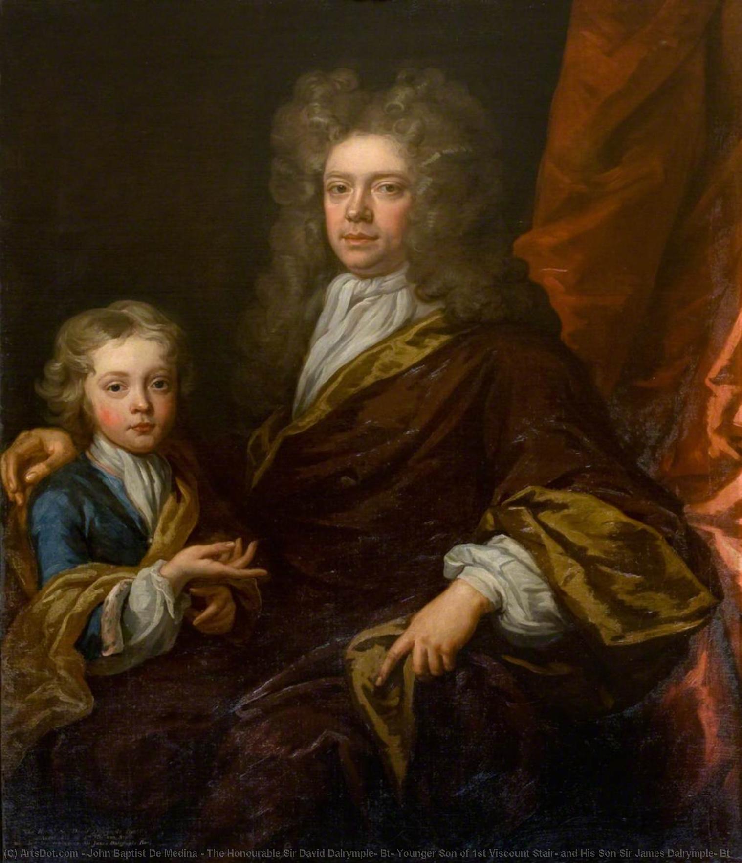 Wikioo.org - The Encyclopedia of Fine Arts - Painting, Artwork by John Baptist De Medina - The Honourable Sir David Dalrymple, Bt, Younger Son of 1st Viscount Stair, and His Son Sir James Dalrymple, Bt