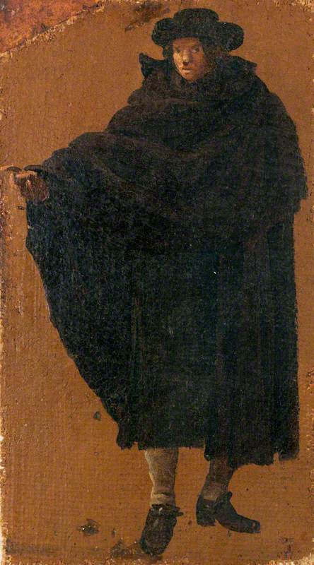 WikiOO.org – 美術百科全書 - 繪畫，作品 Luca Carlevaris - 男人 在  一个  黑暗  披风