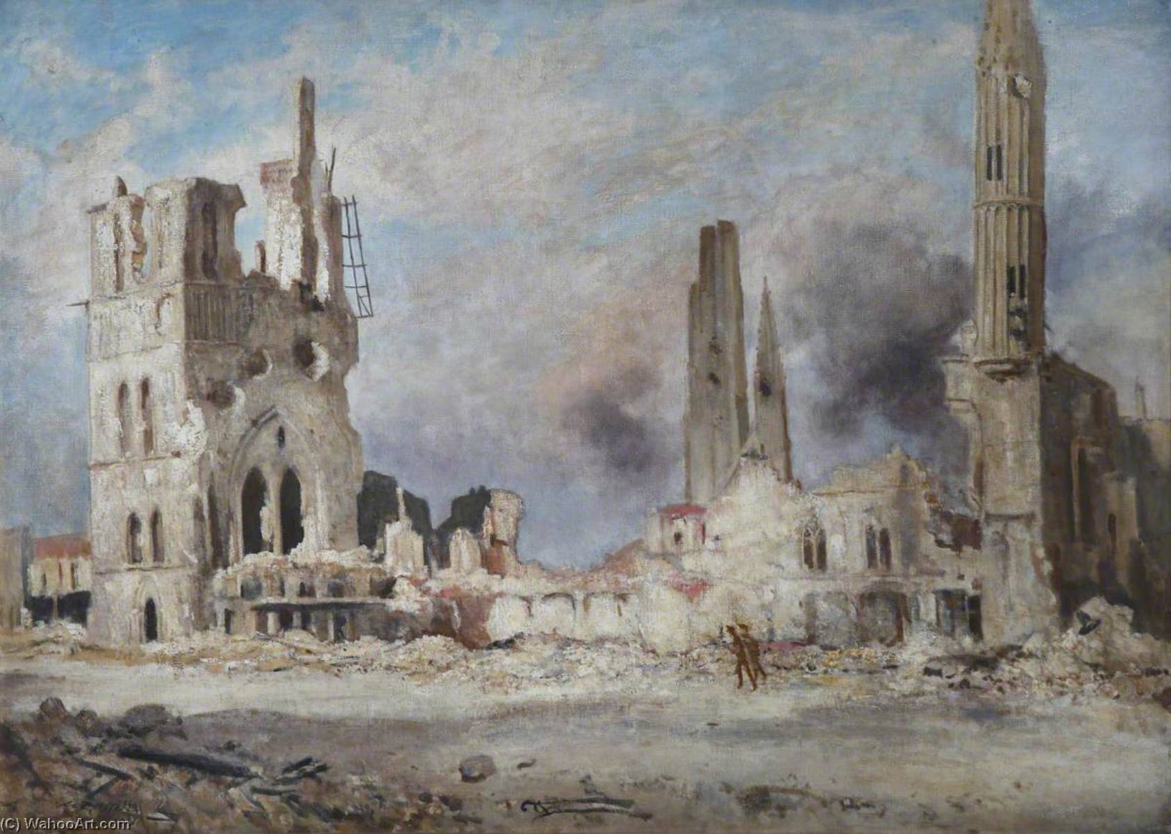 Wikioo.org - The Encyclopedia of Fine Arts - Painting, Artwork by Walter Westley Russell - The Cloth Hall, Ypres