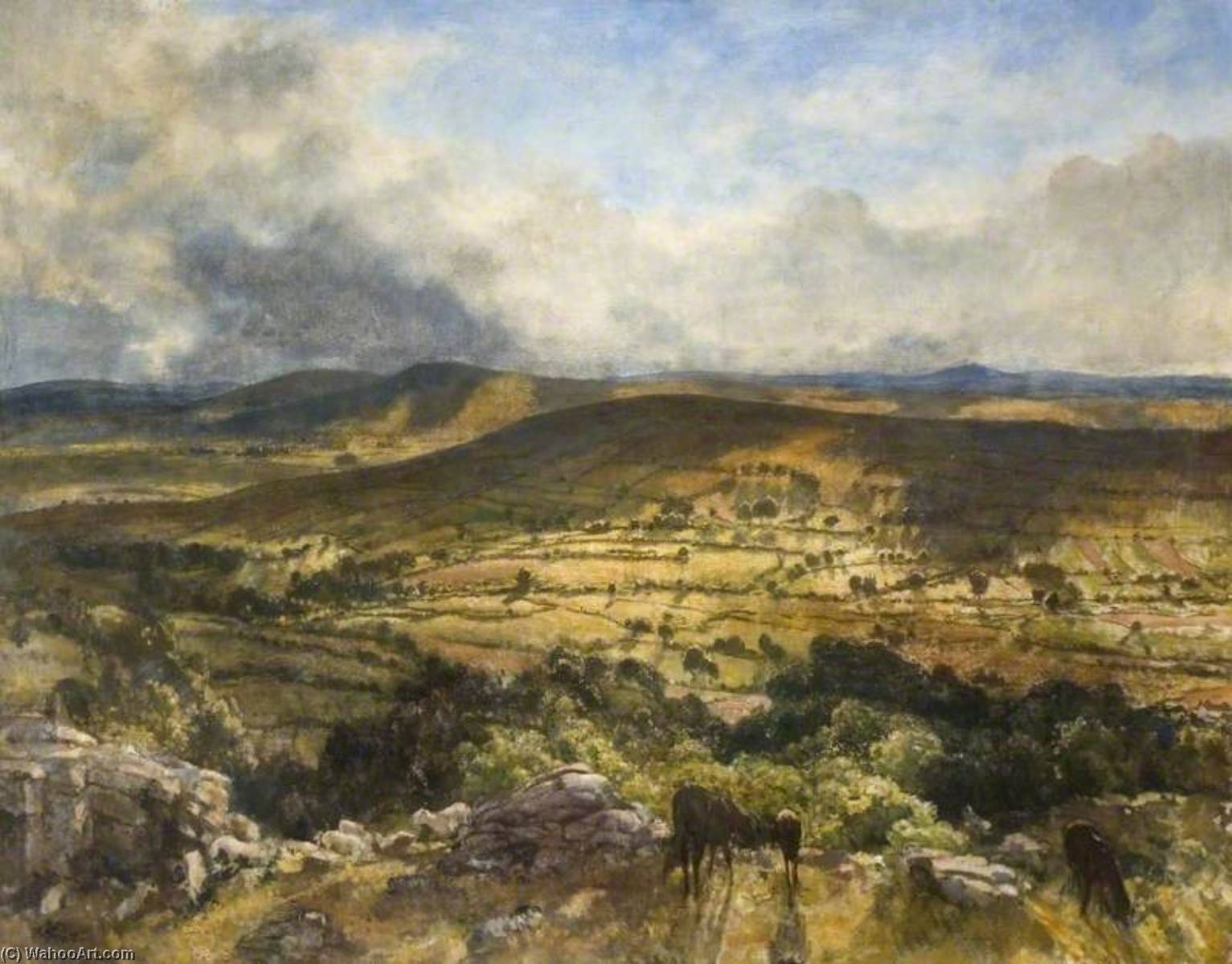 Wikioo.org - The Encyclopedia of Fine Arts - Painting, Artwork by Walter Westley Russell - Widecombe in the Moor, Devon