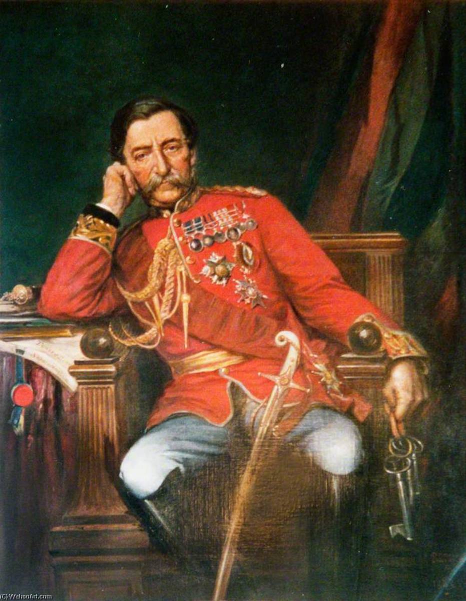 Wikioo.org - The Encyclopedia of Fine Arts - Painting, Artwork by Lowes Cato Dickinson - General the Right Honourable Robert Cornellis (1810–1890), Baron the Lord Napier of Magdala, GCB, GCSI, Governor of Gibraltar (1876–1883)