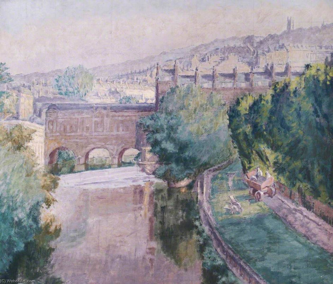 Wikioo.org - The Encyclopedia of Fine Arts - Painting, Artwork by Thérèse Lessore - Pulteney Bridge, Bath