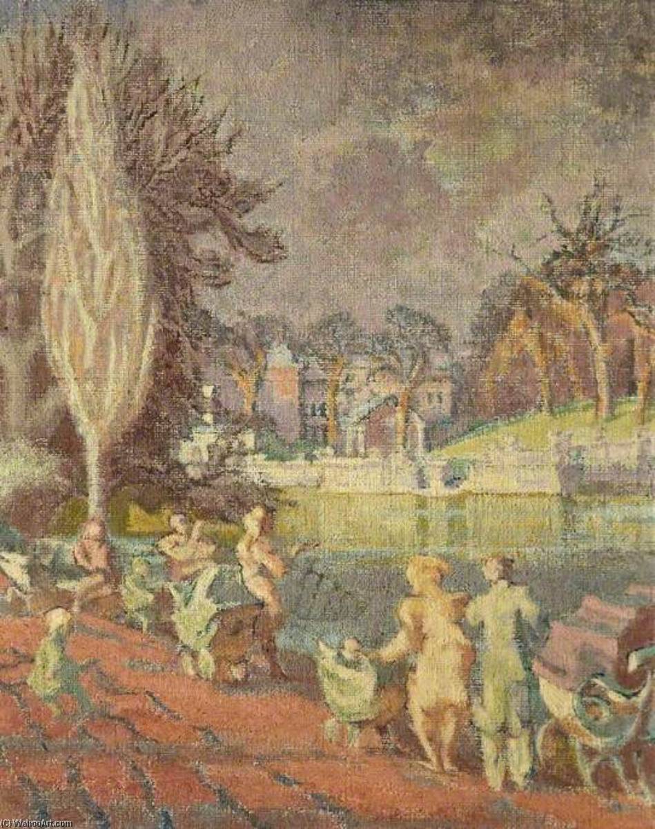Wikioo.org - The Encyclopedia of Fine Arts - Painting, Artwork by Thérèse Lessore - The Serpentine in Spring, Hyde Park, London