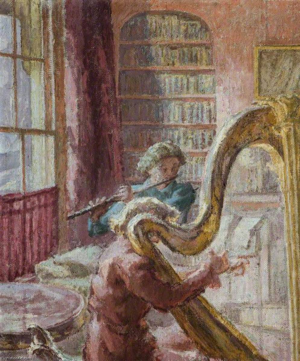 Wikioo.org – L'Encyclopédie des Beaux Arts - Peinture, Oeuvre de Thérèse Lessore - flûte et harpe
