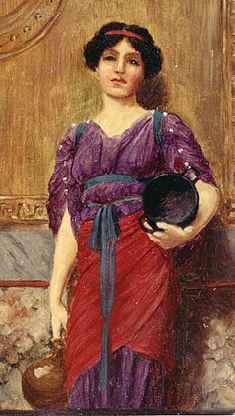 Wikioo.org - The Encyclopedia of Fine Arts - Painting, Artwork by John William Godward - Grecian Idyll (study)