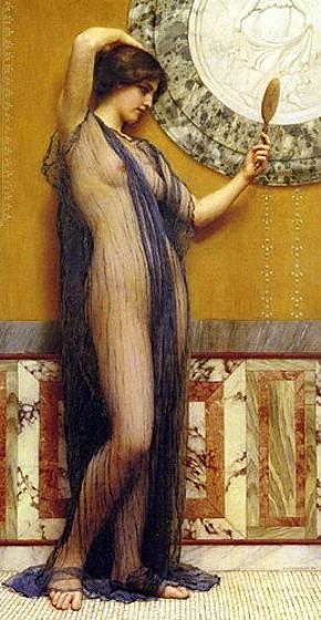 WikiOO.org - Encyclopedia of Fine Arts - Maleri, Artwork John William Godward - A Fair Reflection