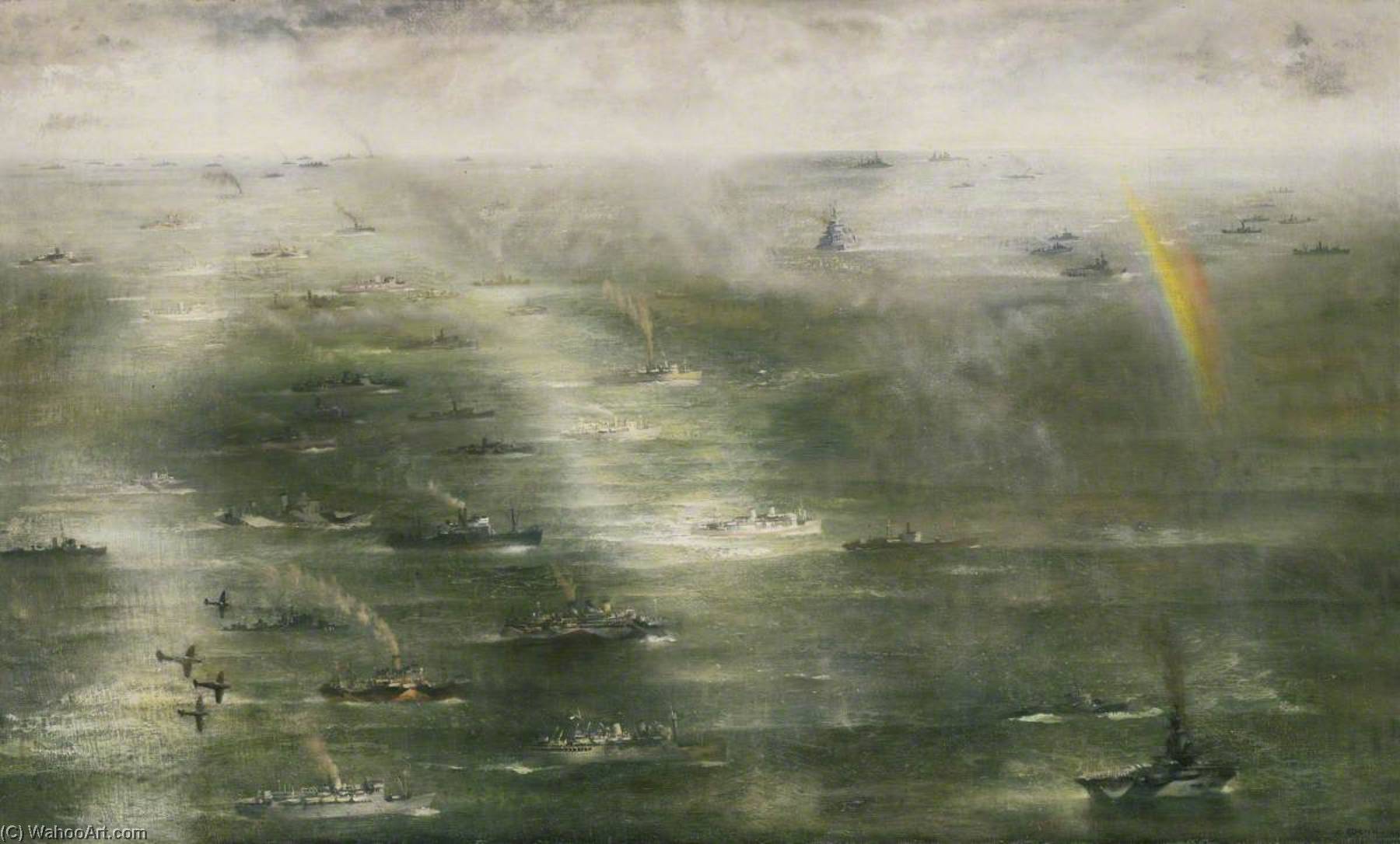 Wikioo.org - The Encyclopedia of Fine Arts - Painting, Artwork by Richard Ernst Eurich - The Great Convoy to North Africa, November 1942