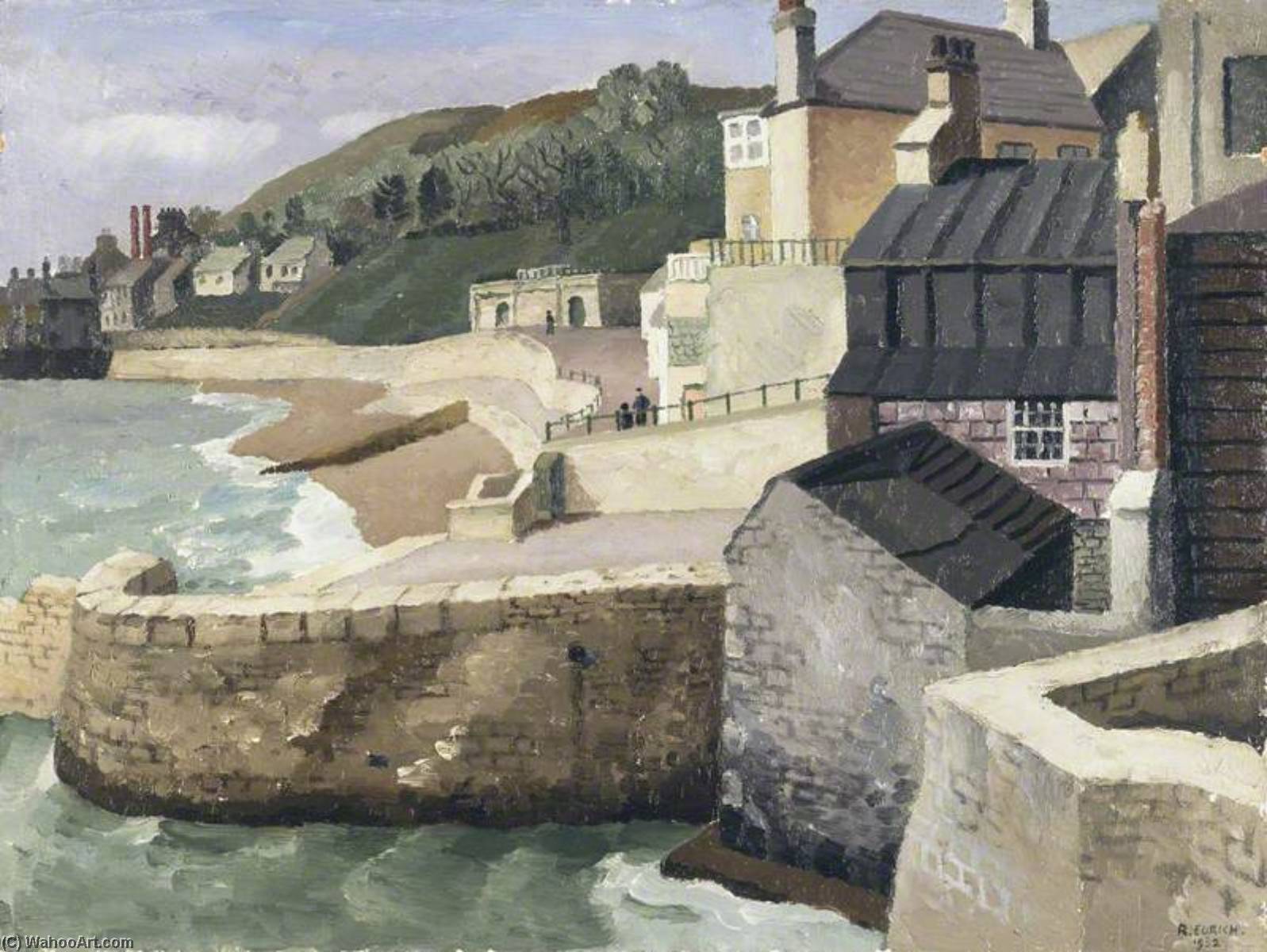 Wikioo.org - The Encyclopedia of Fine Arts - Painting, Artwork by Richard Ernst Eurich - From the Old Walls, Lyme Regis