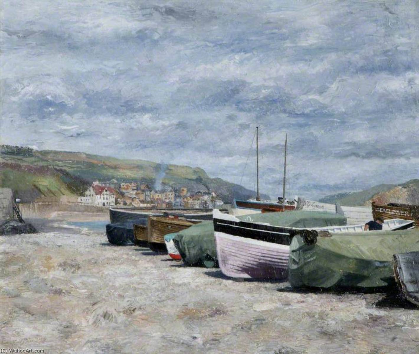 Wikioo.org - The Encyclopedia of Fine Arts - Painting, Artwork by Richard Ernst Eurich - Boats at Lyme Regis
