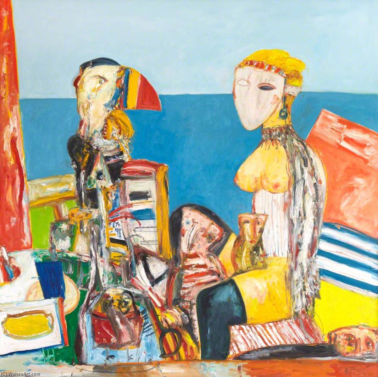 Wikioo.org - The Encyclopedia of Fine Arts - Painting, Artwork by John Bellany - Lovers by the Sea