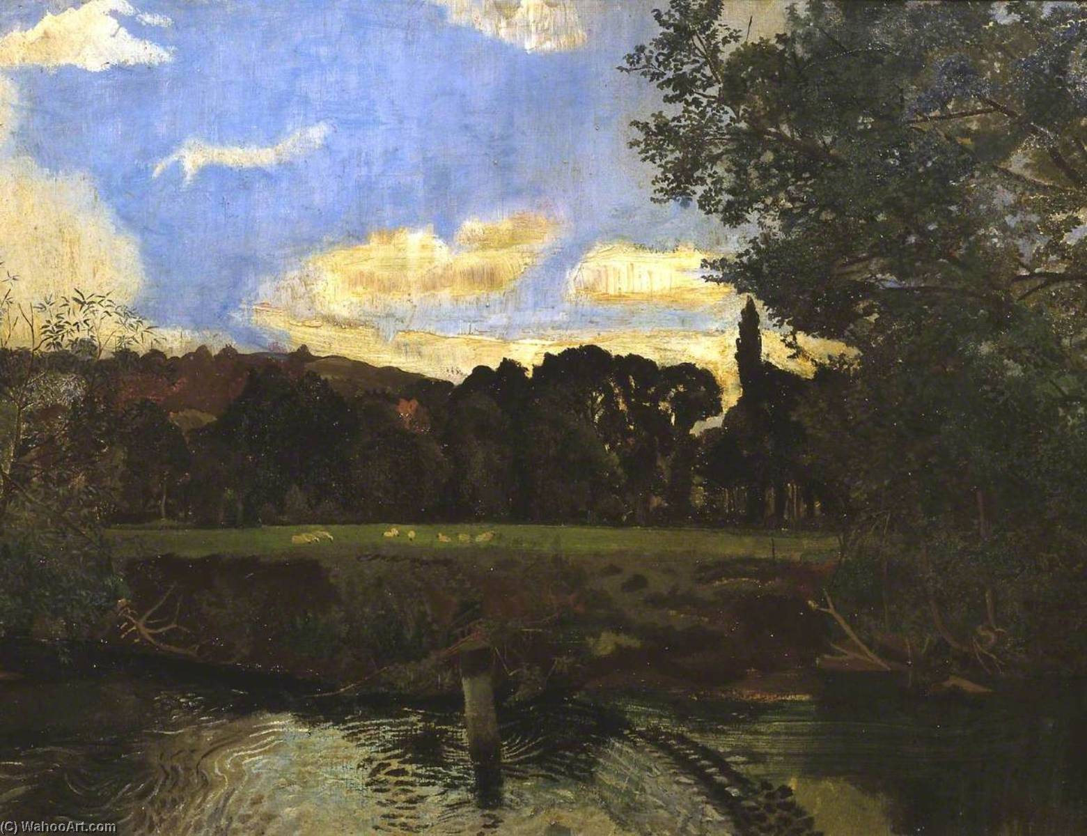 Wikioo.org - The Encyclopedia of Fine Arts - Painting, Artwork by Gilbert Spencer - Sashes Meadow, Cookham