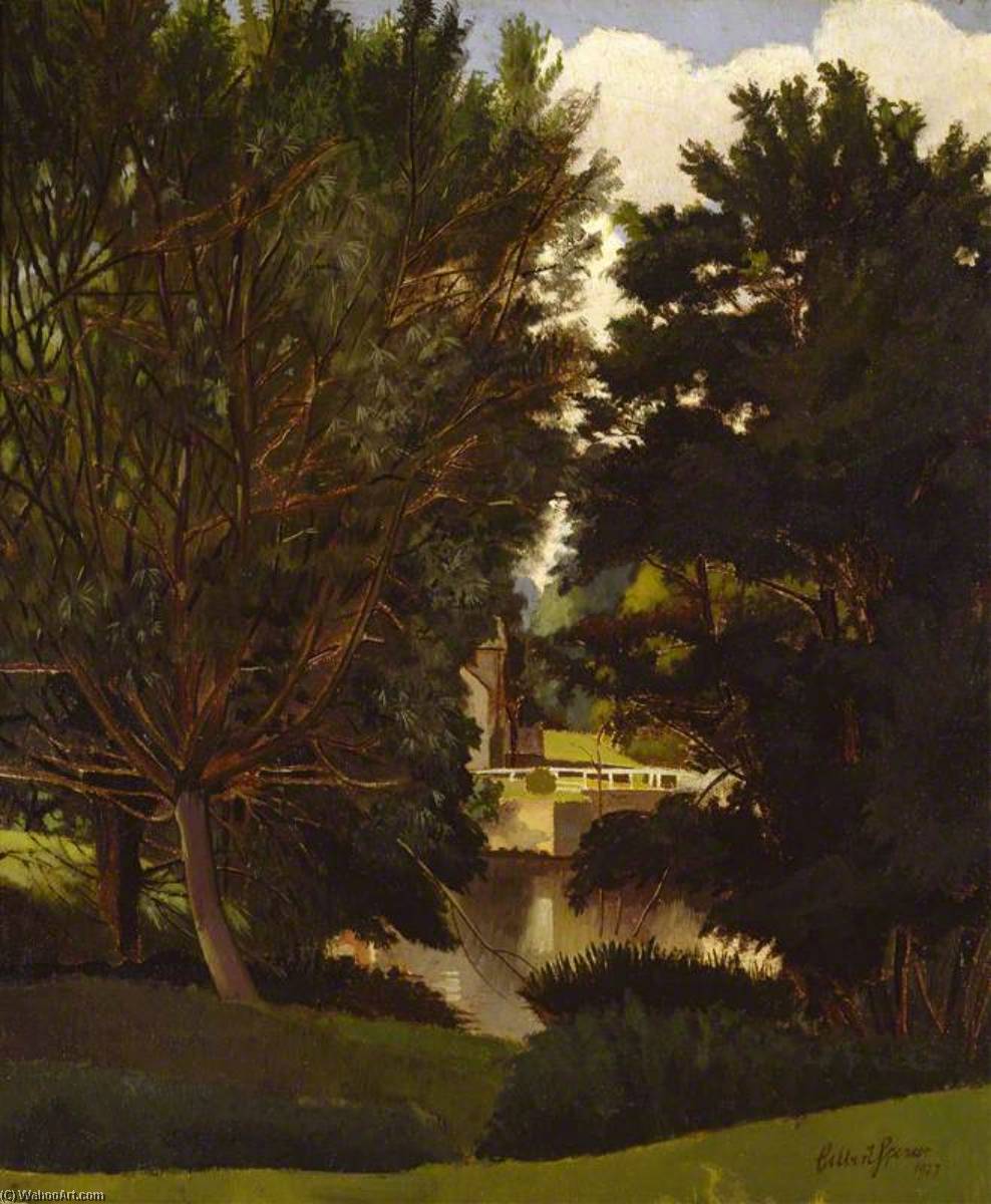Wikioo.org - The Encyclopedia of Fine Arts - Painting, Artwork by Gilbert Spencer - Mill Pond, Durweston