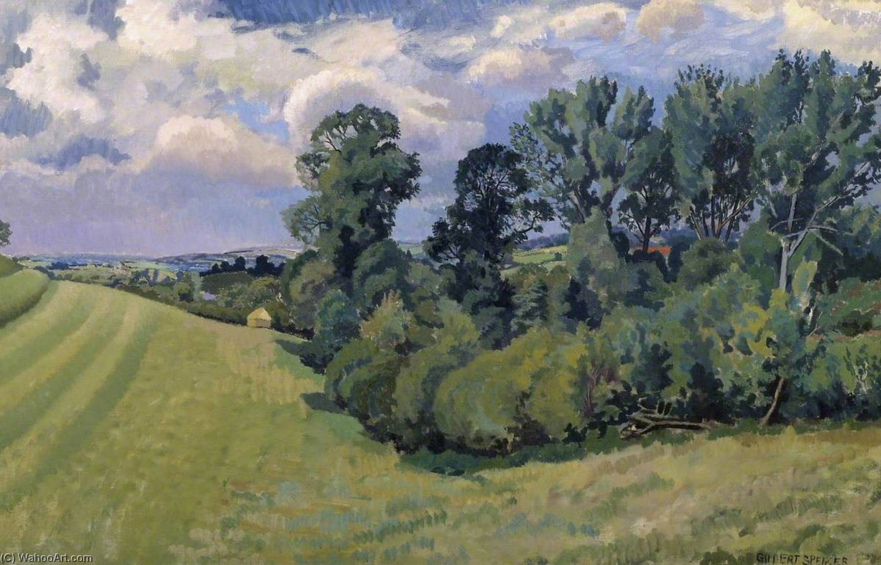 Wikioo.org - The Encyclopedia of Fine Arts - Painting, Artwork by Gilbert Spencer - Blackmore Vale from Compton Abbas