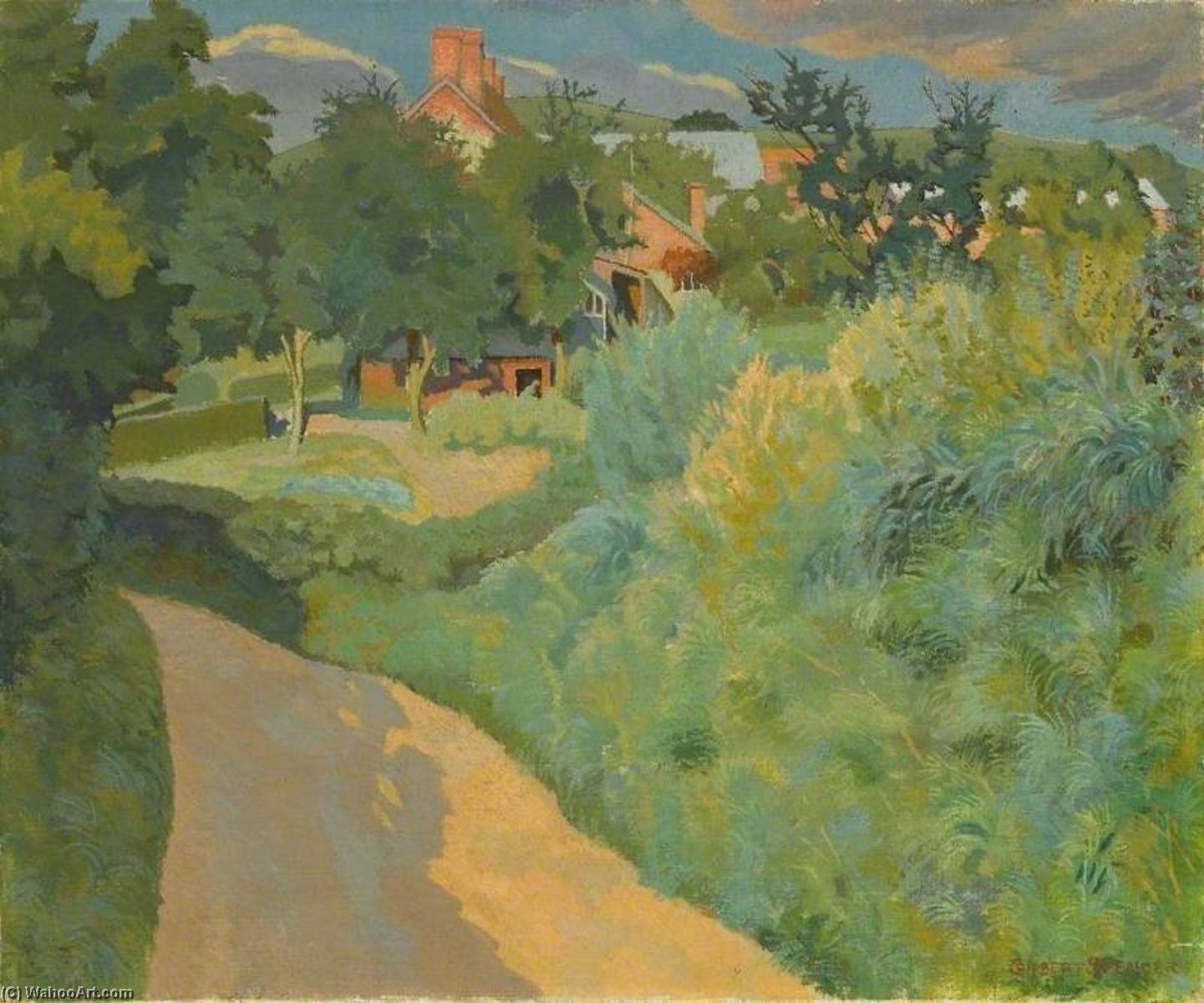 Wikioo.org - The Encyclopedia of Fine Arts - Painting, Artwork by Gilbert Spencer - Budden's Lane