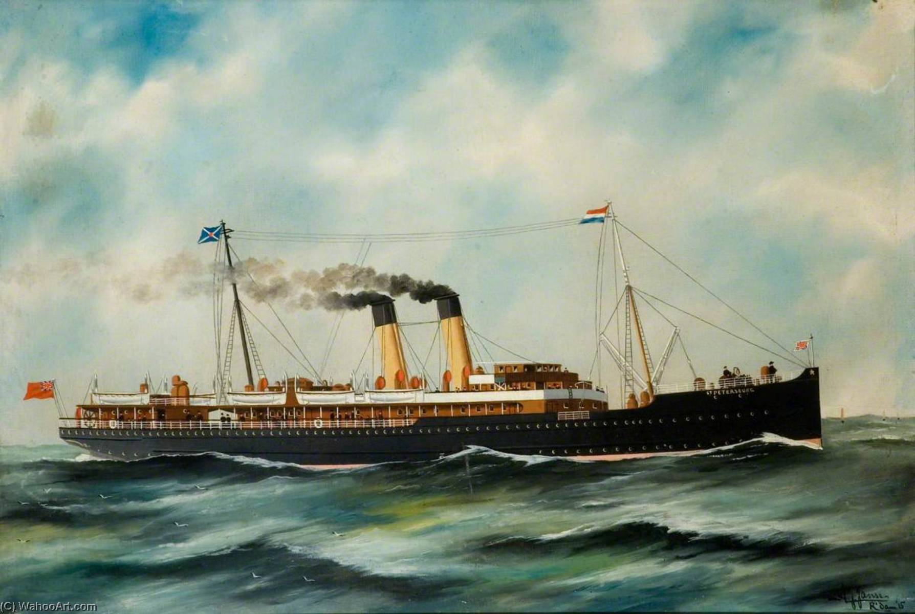 Wikioo.org - The Encyclopedia of Fine Arts - Painting, Artwork by Alfred Jensen - SS 'St Petersburg'