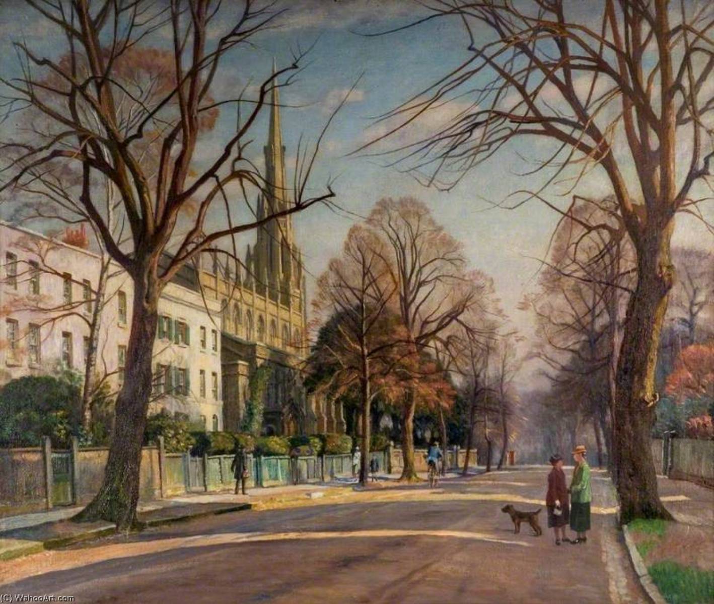Wikioo.org - The Encyclopedia of Fine Arts - Painting, Artwork by Francis Dodd - Spring in the Suburbs