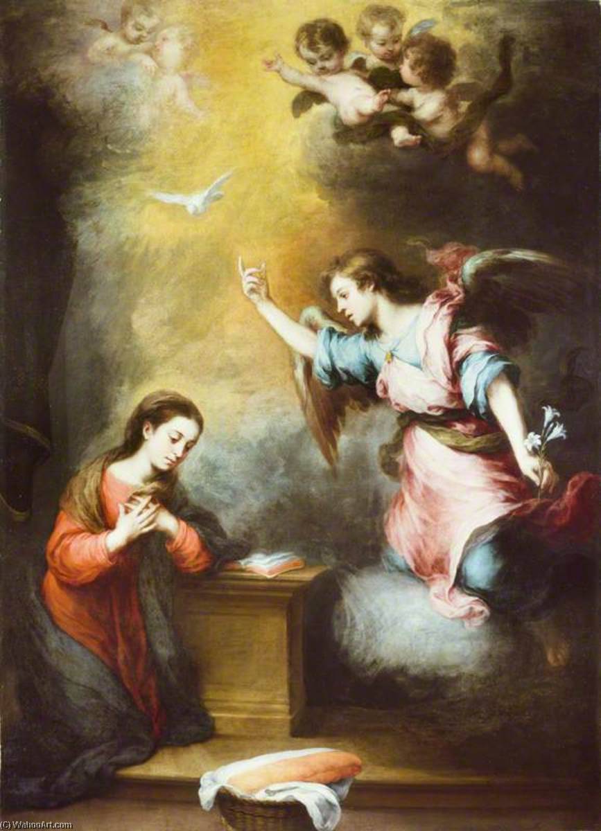 Wikioo.org - The Encyclopedia of Fine Arts - Painting, Artwork by Bartolome Esteban Murillo - The Annunciation