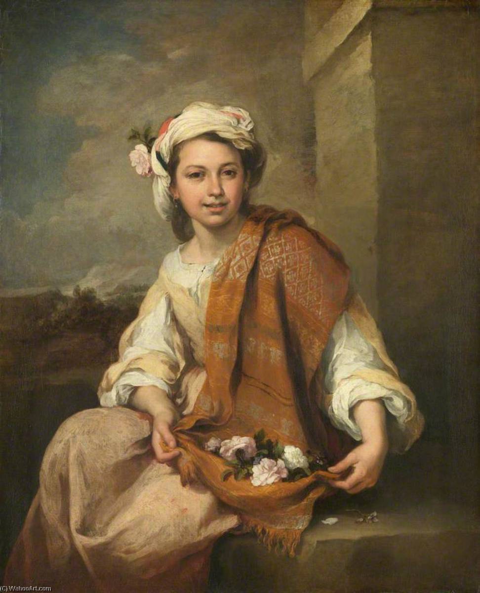 Wikioo.org - The Encyclopedia of Fine Arts - Painting, Artwork by Bartolome Esteban Murillo - The Flower Girl