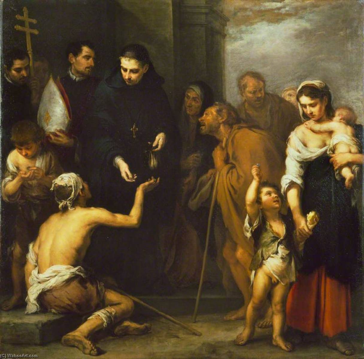 Wikioo.org - The Encyclopedia of Fine Arts - Painting, Artwork by Bartolome Esteban Murillo - The Charity of Saint Thomas of Villanueva