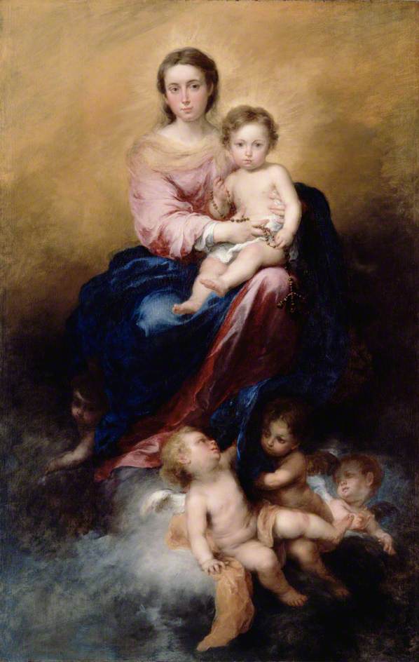 Wikioo.org - The Encyclopedia of Fine Arts - Painting, Artwork by Bartolome Esteban Murillo - The Virgin of the Rosary